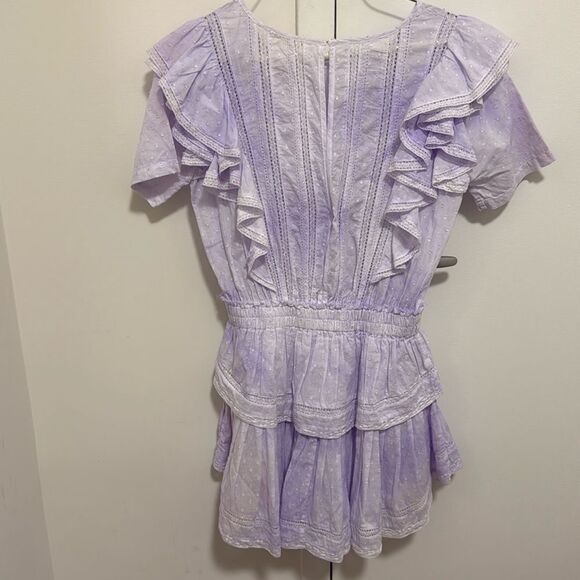 LoveShackFancy Natasha Women’s Dress in Violet Splash Hand Dye. Size P. - Picture 6 of 10